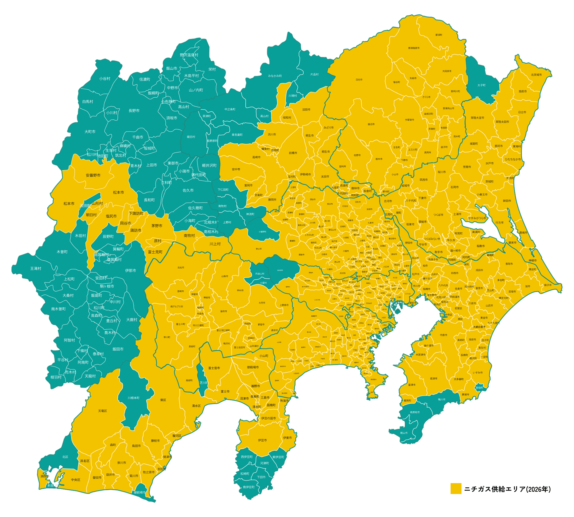 ニチガス供給エリア地図
